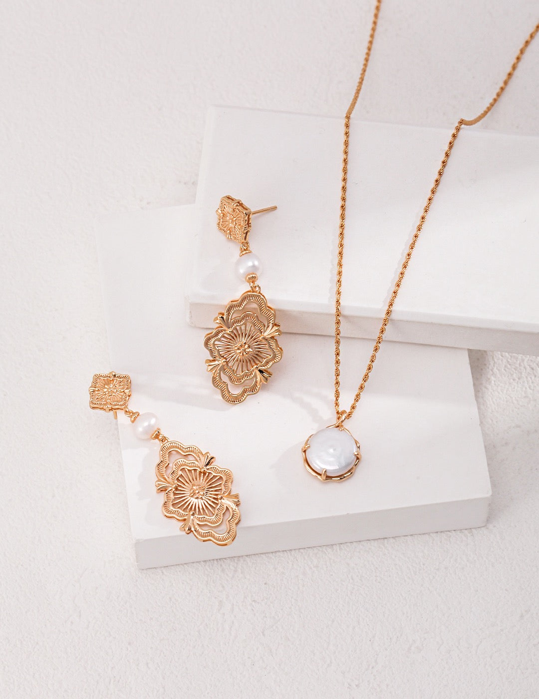 Vintage Gold-plated Silver Drop Earrings
