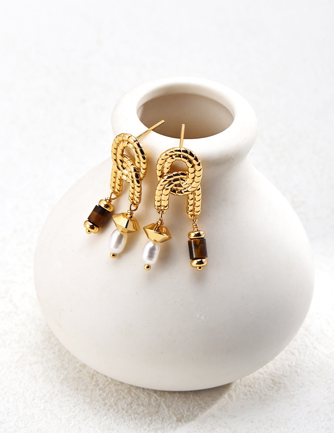 18k gold vermeil twist earrings