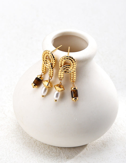 18k gold vermeil twist earrings