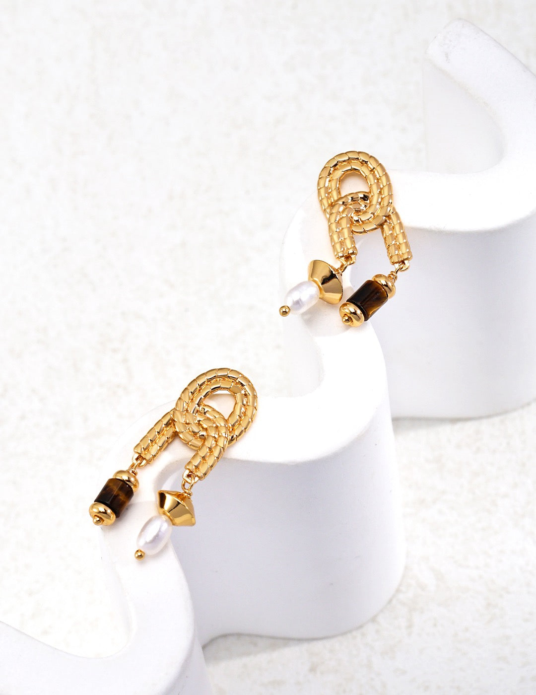 18k gold vermeil twist earrings