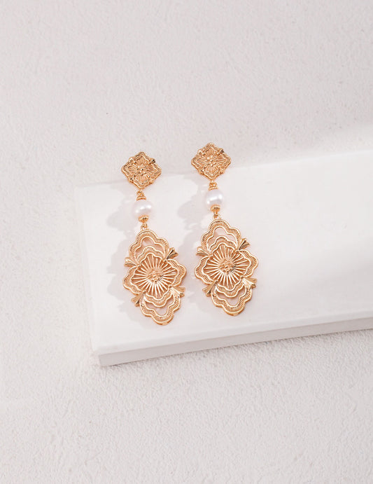 Vintage gold vermeil dangle earrings