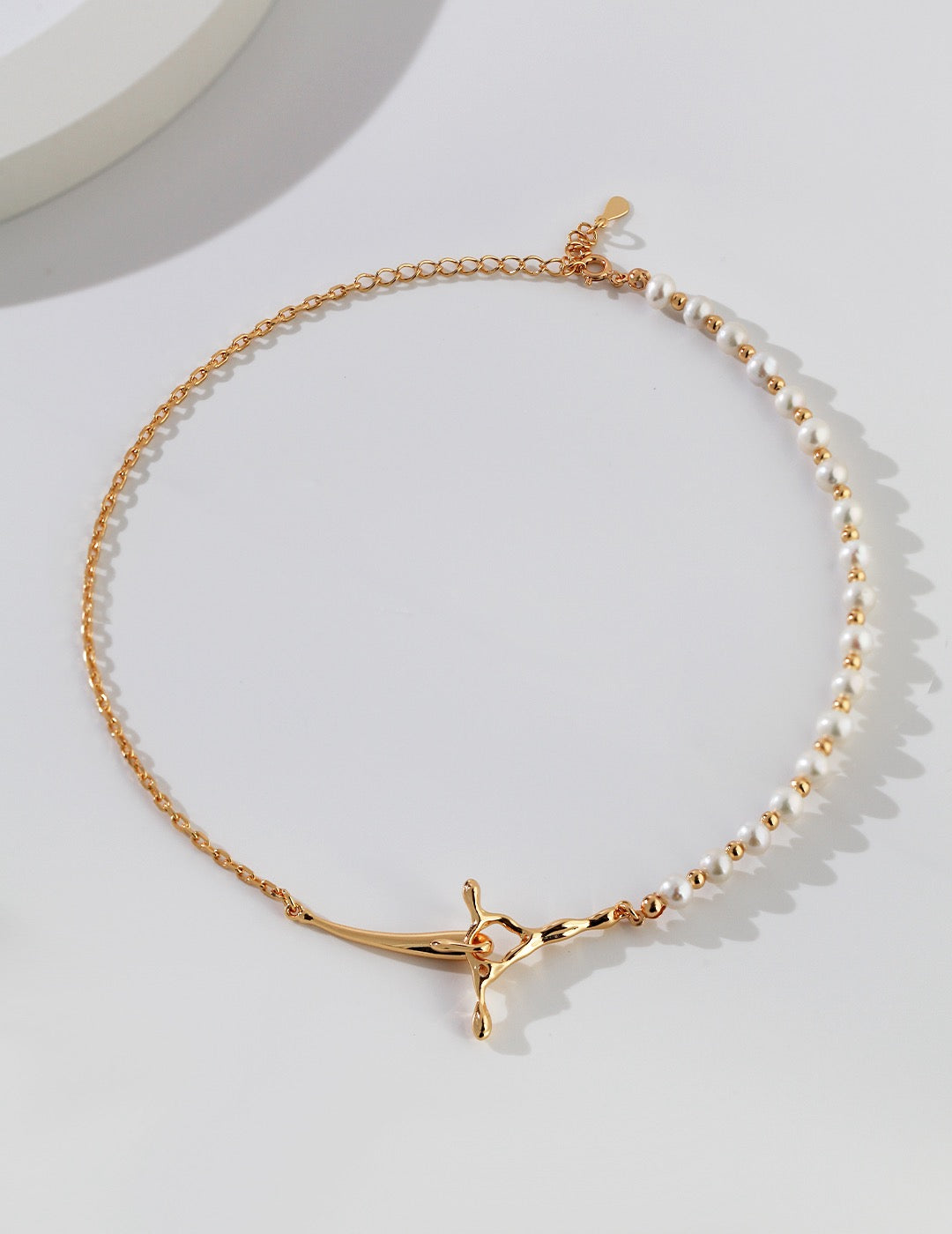 18k gold vermeil pearl necklace